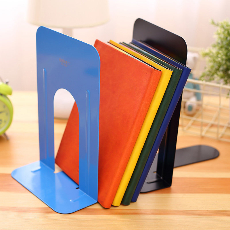 得力书立书挡9272 7英寸金属分类书夹阅读架图书馆学习文具书夹