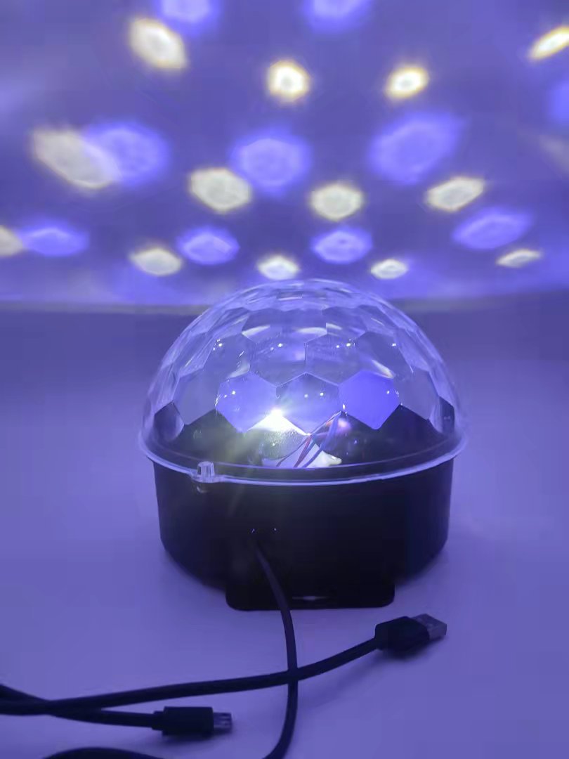 迪斯科球usb5v供电七彩灯dj灯disco水晶球 ktv舞台旋转星空投影灯