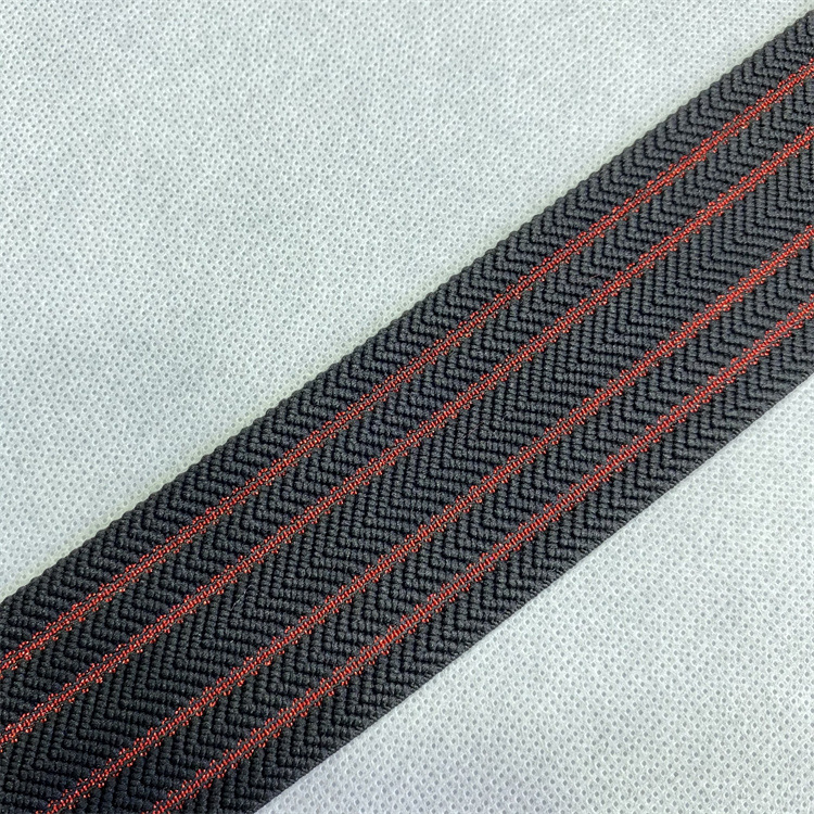 Factory in Stock 5cm Waist of Trousers Skirt Waist Elastic Band Herringbone Pattern Sunken Stripe Gold and Silver Colored Onion High Elastic Ribbon