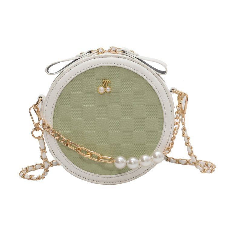 2023 New Good-looking Fresh Sweet Chain Messenger Bag Fashion All-Match Hand Bag Small round Bag Western Style Shoulder Bag