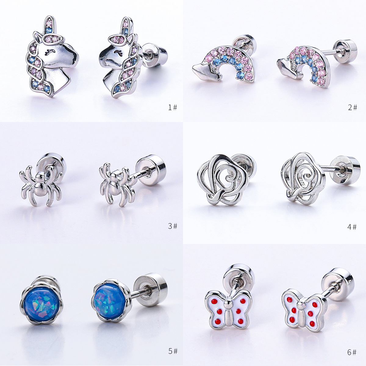 316l钛合金铜镀金微镶耳骨钉穿刺饰品唇钉耳环耳饰耳环耳钉耳骨钉