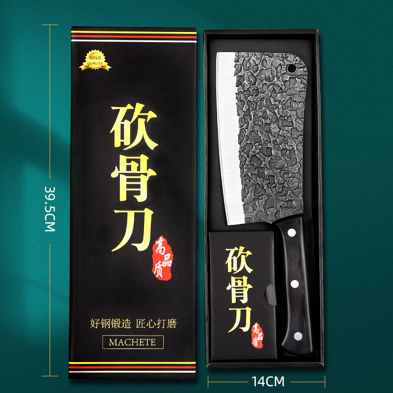 Lin Taizuo Forged Kitchen Knife Thickened Heavy-Duty Bone Cutting Knife Professional Wooden Handle Pig-Killing Bone-Cutting Knife Commercial Bone-Cutting Axe