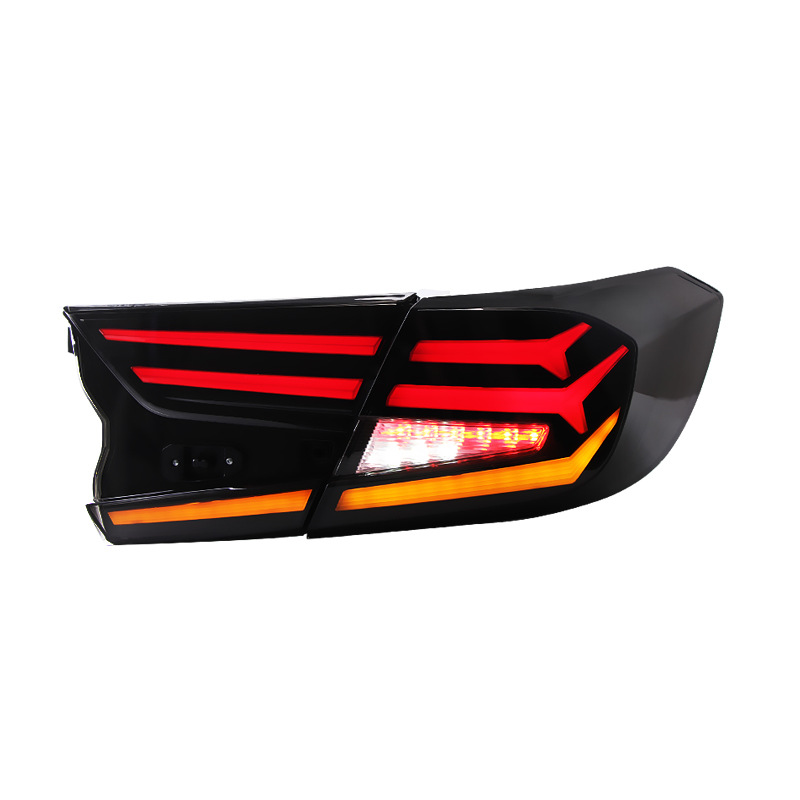 适用十代雅阁后尾灯总成改装led行车刹车灯流光转向星空奥迪鱼骨