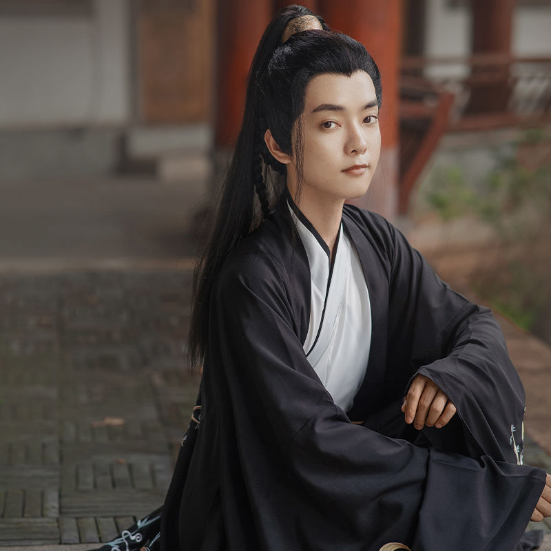 暮游記原创汉服男魏晋风黑色系男生汉服学生仙气古装男汉服