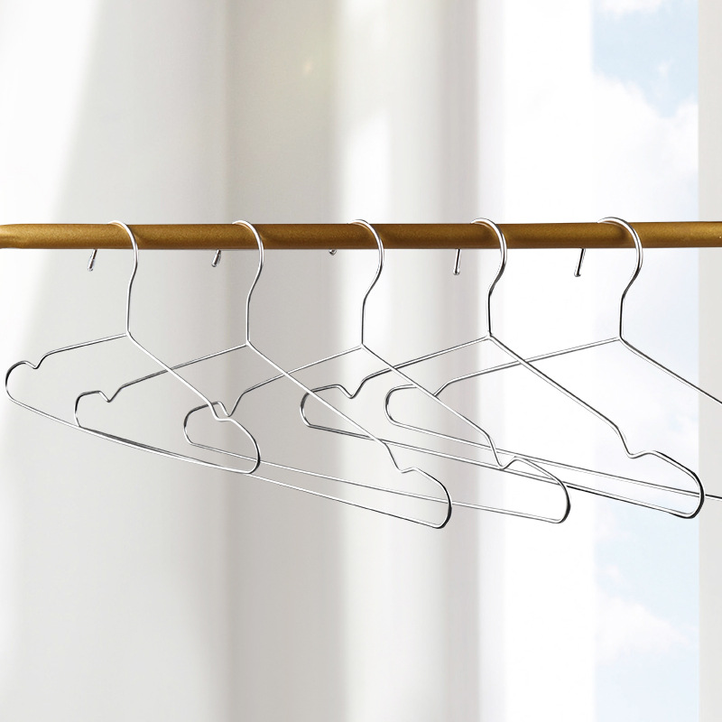 Thickened Groove Stainless Steel Clothes Hanger Wholesale Children Adult Clothes Hanger Spring, Summer, Autumn and Winter Household Clothes Hanger Wholesale
