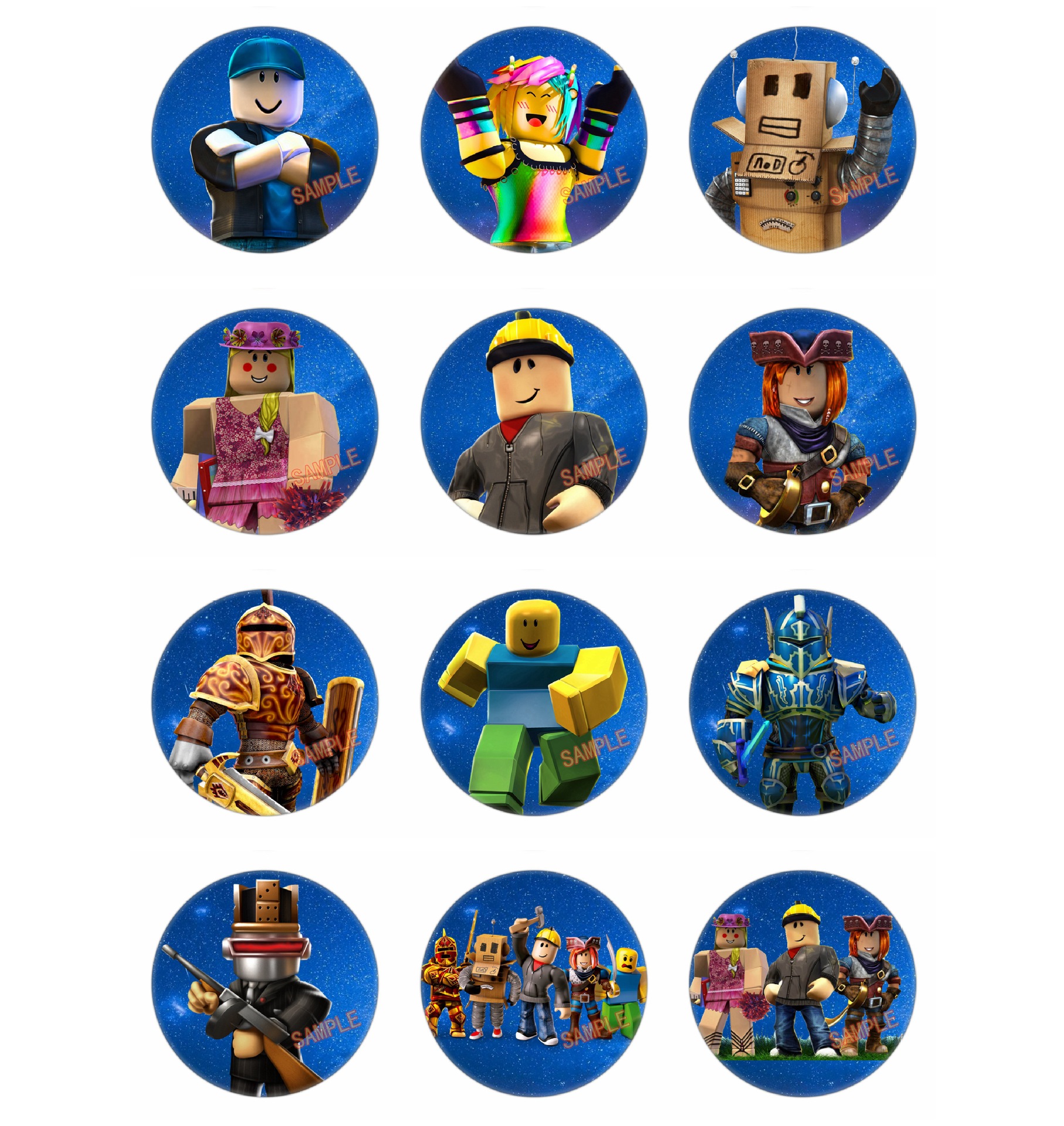 跨境供应 罗布乐思roblox马口铁徽章 44-58mm可选 一包12个 37-72