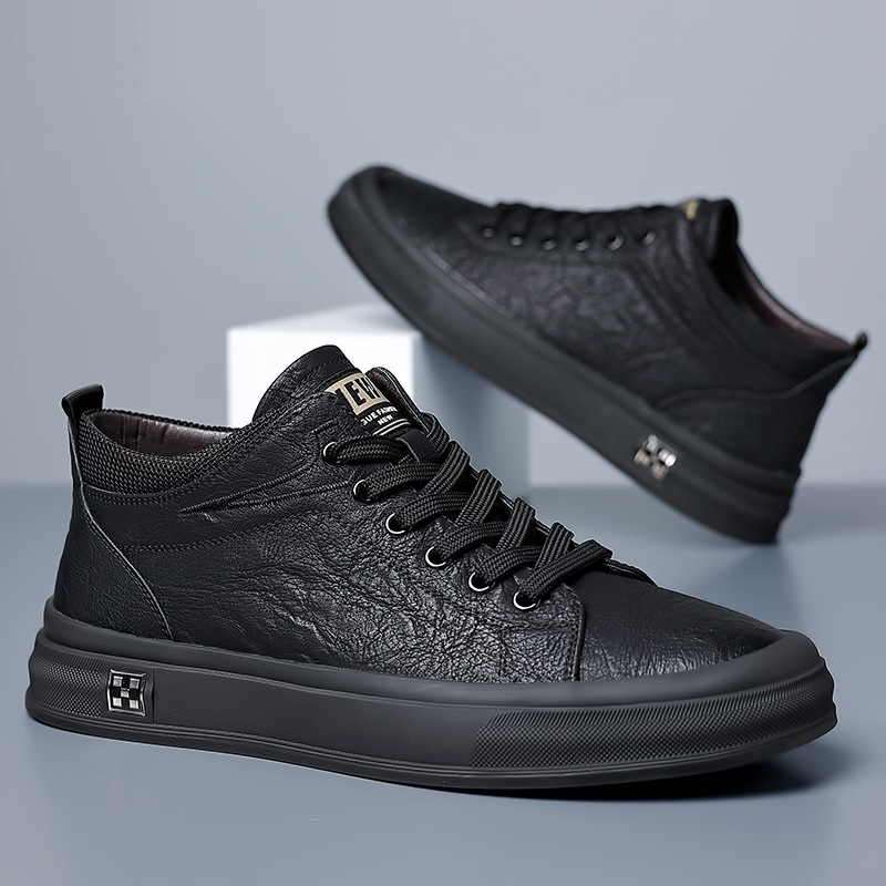 2023年秋冬英伦复古皮鞋青年低帮男鞋时尚百搭休闲男式休闲鞋批发