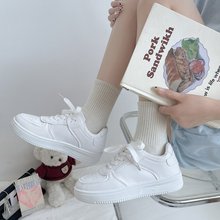 2022秋季新款韩版圆头厚底系带女士运动板鞋休息鞋学生鞋小白鞋