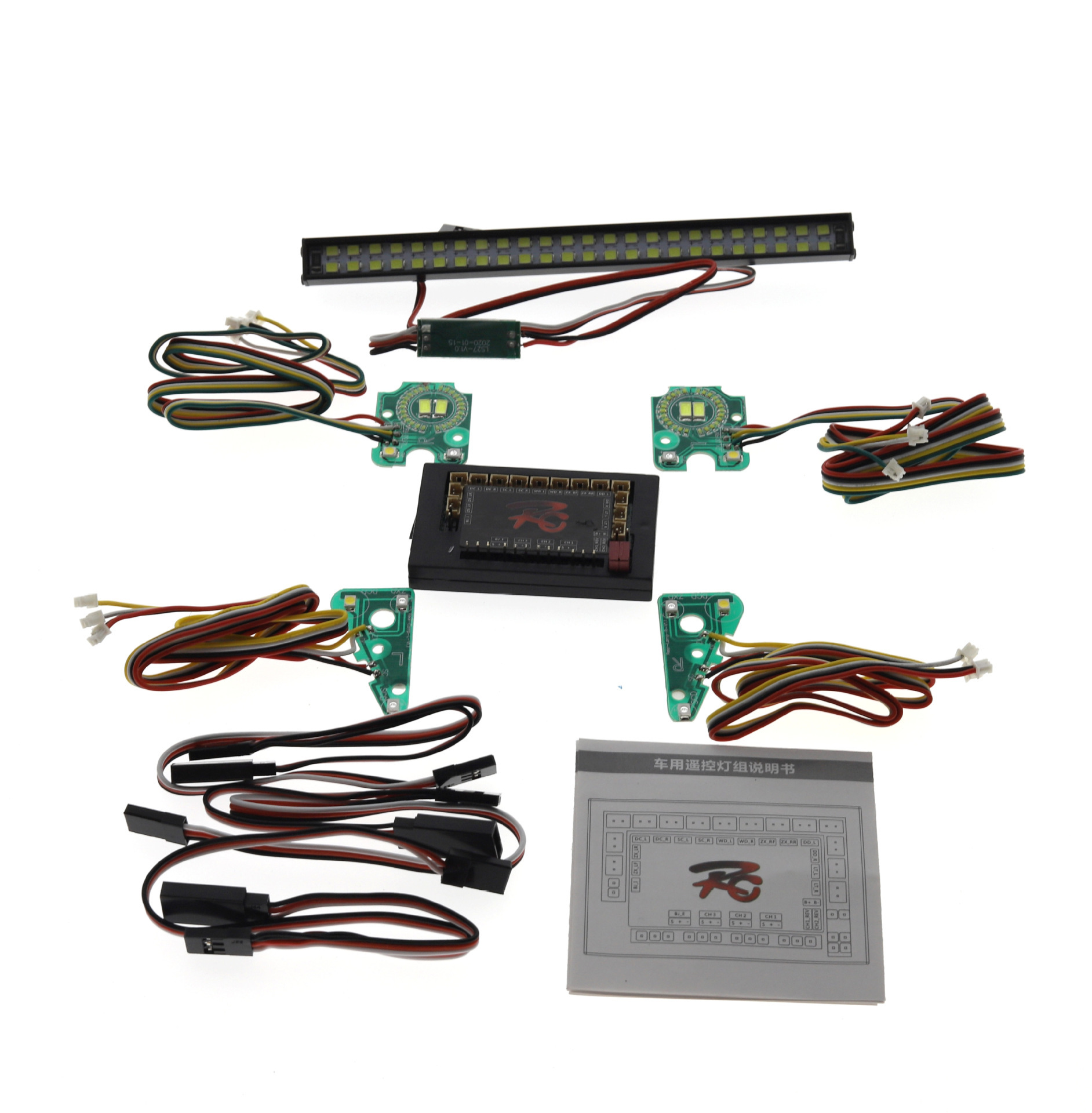 traxxas trx4联动灯组 路虎卫士联动车灯rc灯光组攀爬车无损安装