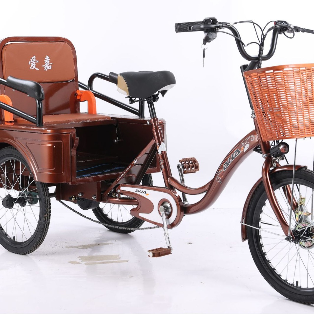 2024热销 老年代步车36v耐用型载货带人轻便款老人助力三轮自行车