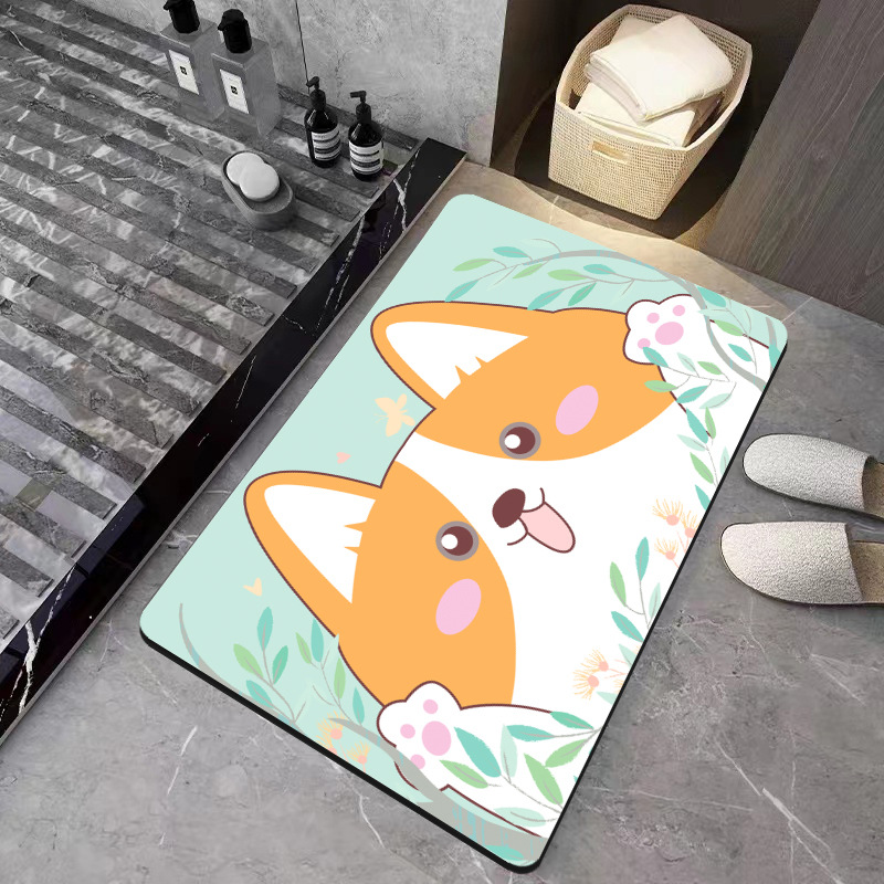 Diatom Ooze Floor Mat Bathroom Carpet Absorbent Cushion Bathroom Non-Slip Mats Kitchen Entrance Quick-Drying Foot Mat