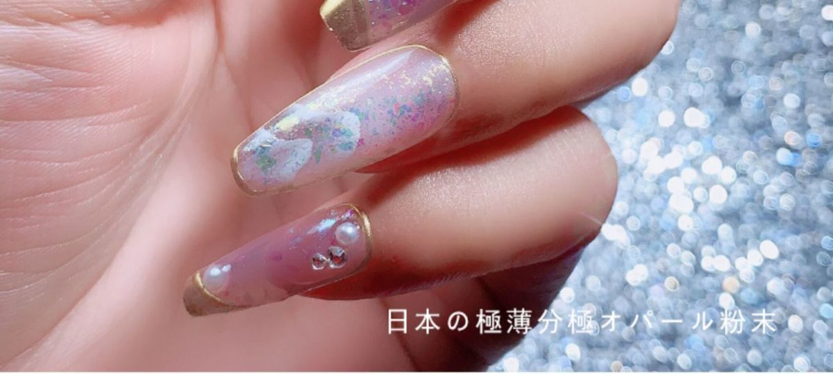美甲超薄欧泊粉云锦粉碎片玻璃纸金箔纸碎片彩色镭射美甲店 批发