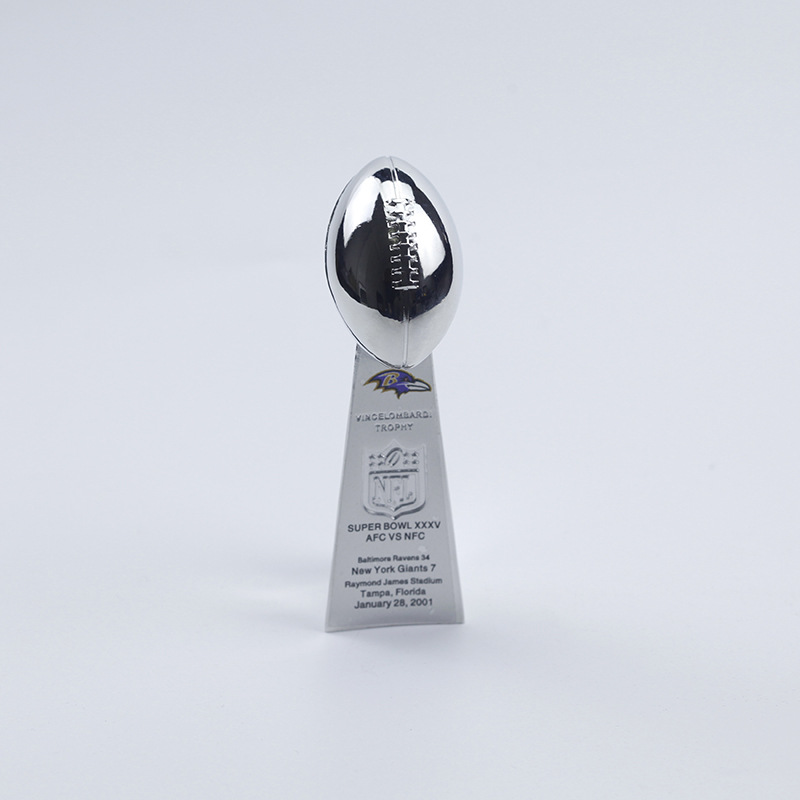 2座10cm nfl 00 12巴尔的摩乌鸦超级碗小奖杯刻球队logo文字套装