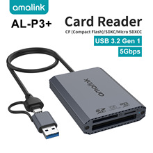 USB3.2 GEN1三合二电脑手机OTG读卡器 CF/SD/TF4.0内存卡5G读卡器