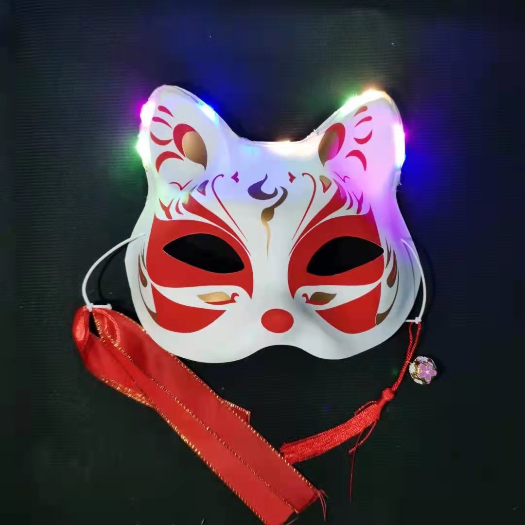 半脸猫脸狐狸面具抖音日式面具地摊景区派对舞会用品卡通动漫面具