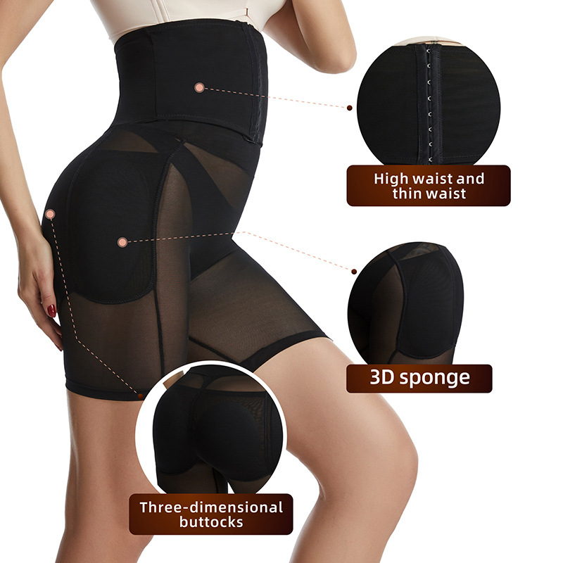 Cross-Border Body Shaping High Waisted Tuck Pants Breasted Corset Waist Tightening Wear Four Sponge Mat Hip-Increasing Hip-Lifting Body-Hugging Pants