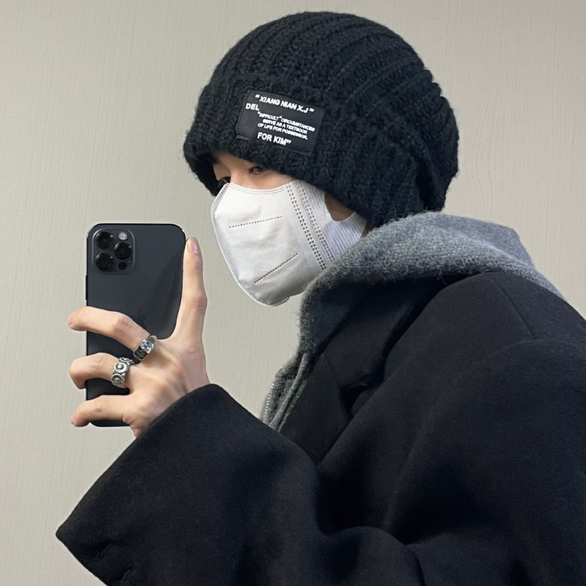 帽子男士冬季潮牌针织帽男款毛线帽保暖冷帽大头围堆堆帽加厚棉帽