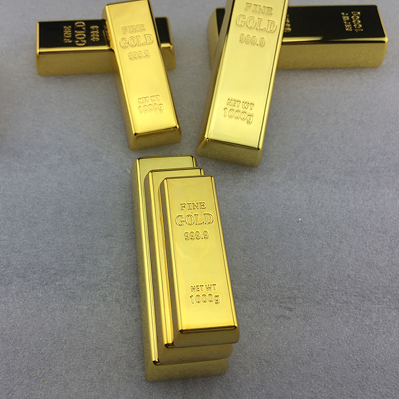 柜台展示装饰品摆件样品金块假金条摄影拍照道具大中小号仿真金条