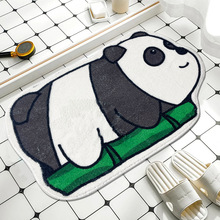 仿羊绒地毯浴室门口吸水熊猫地垫卫生间防滑脚垫家用卡通卧室门垫
