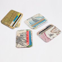 跨境新品韩版创意款地图纹卡包银行卡套钱夹迷你硬币零钱包小卡包