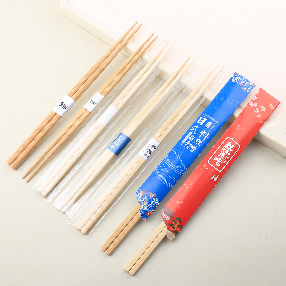 Wholesale Japanese Chopsticks Household Good-looking Sushi Barbecue Waist Seal Bamboo Chopsticks Takeaway Japanese Style Tableware Disposable Chopsticks