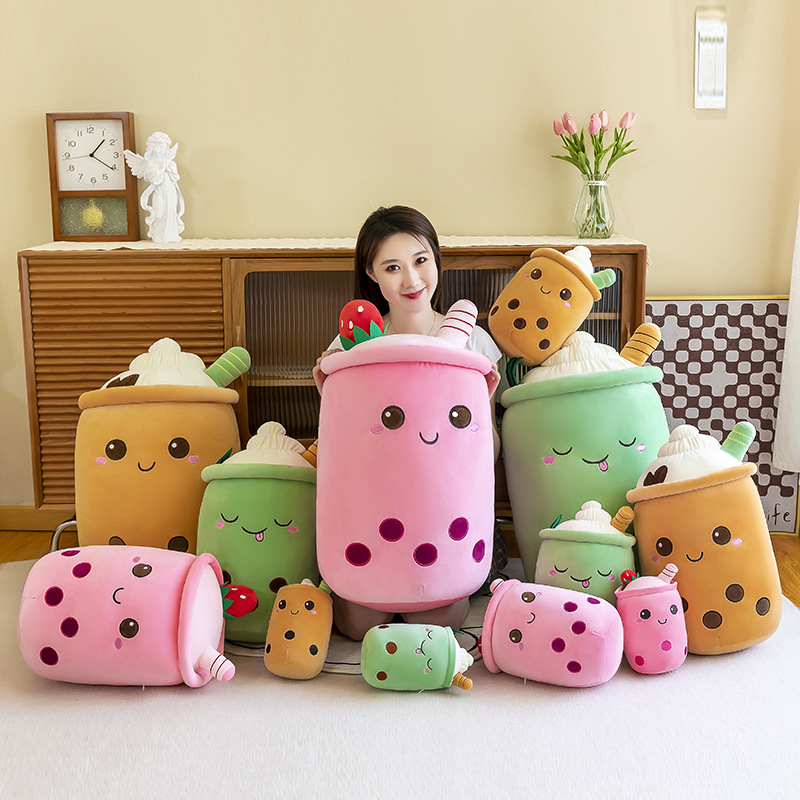 Creative Simulation Milky Tea Cup Plush Toy Pillow Cute Funny Doll Bubble Milk Tea Cup Milky Tea Cup Cushion Creative Decoration