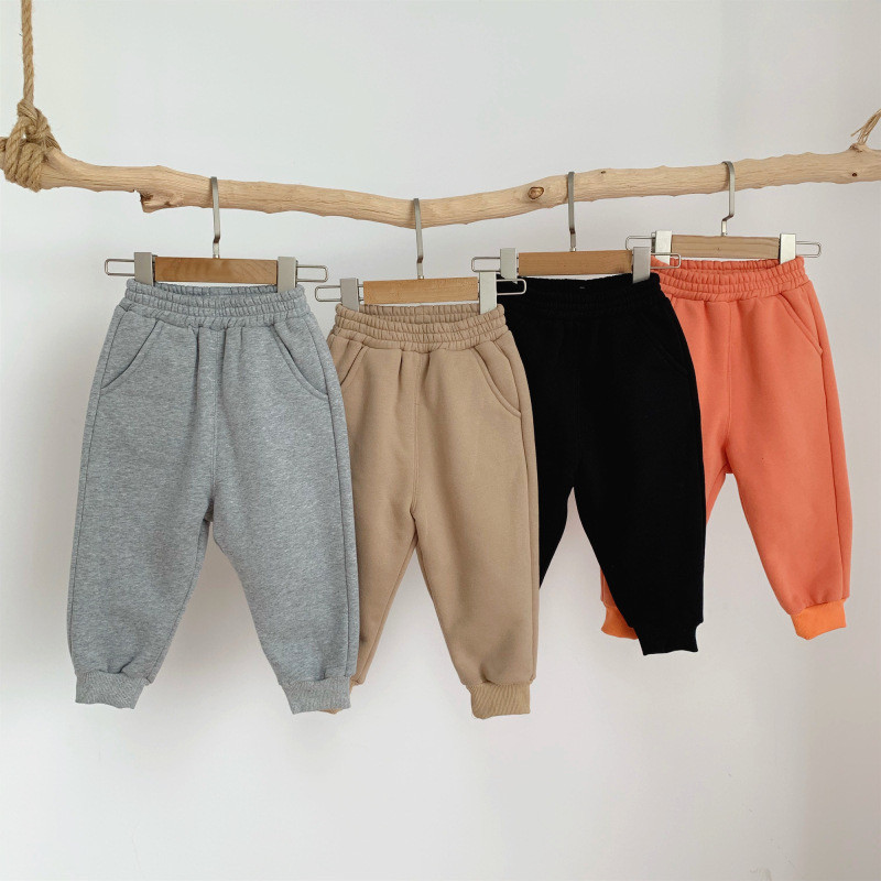 男童幼儿园裤子秋冬款外穿棉宽松儿童运动裤保暖女宝宝加绒卫裤