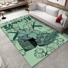 网红潮牌客厅沙发茶几地毯可爱房间装饰床边衣帽间卡通地毯垫批发