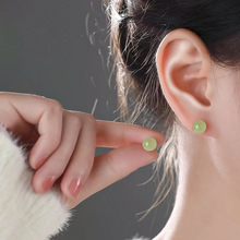 艾妮贝妮新中式珍珠耳钉真金电镀S925纯银银针女简约优雅耳钉批发