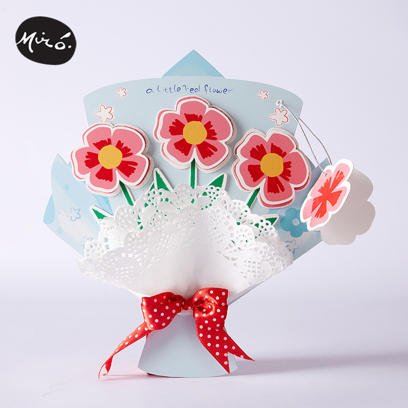 母亲节送你花花贺卡儿童玩具礼物手工diy材料祝福妈妈女神幼儿园