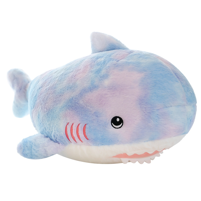 Cross-Border Camouflage Shark Throw Pillow Plush Toy Creative Color Shark Doll Doll Wholesale Prize Claw Doll Gift