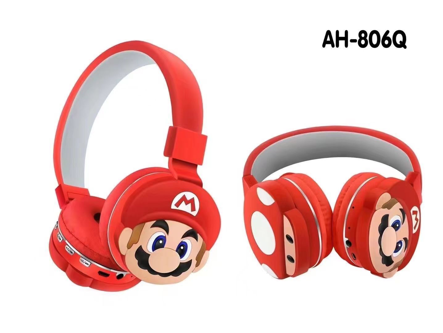 Cross-Border Mario Children's AH-806Q Headset Bluetooth Headset Cartoon Cute Pattern Hot Wireless Headset