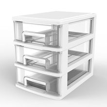 抽拉式置物架办公桌面收纳盒透明小抽屉书桌上文具杂物整理储物箱