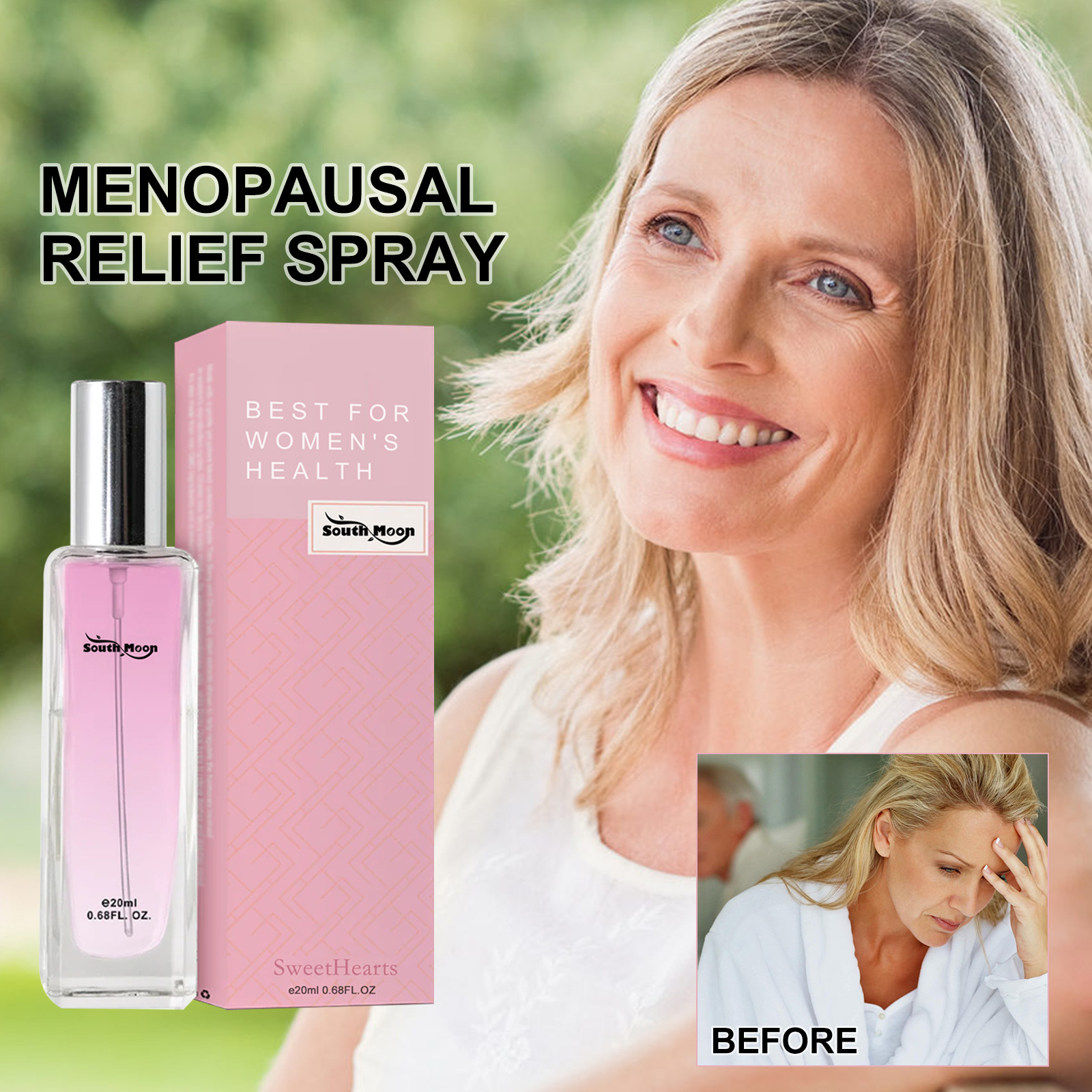 South Moon Menopause Relief Agent Regulating Mood Reducing Female Menopause Physical and Mental Fatigue Spray