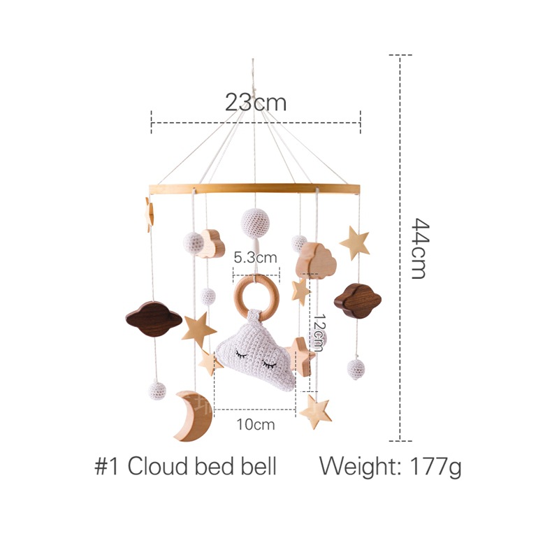 Cross-Border Hot Selling Newborn Baby Comforter Bed Bell Hanging Baby Sleep Companion Wind Chimes Rotatable Educational Rattle Toys