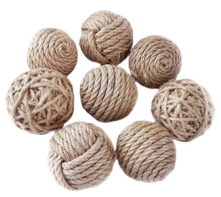 跨境麻绳球装饰球宠物脚下玩具家居摆件田园风挂饰