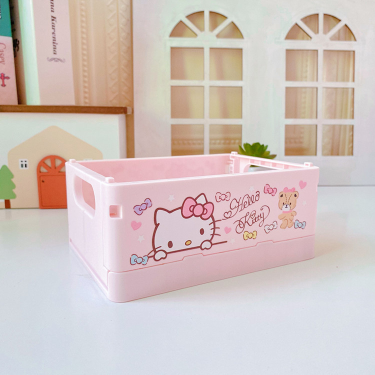 Cartoon Pacha Dog Desktop Storage Box Girl Heart Skin Care Products Foldable Mini Finishing Box Clow M Sundries Basket