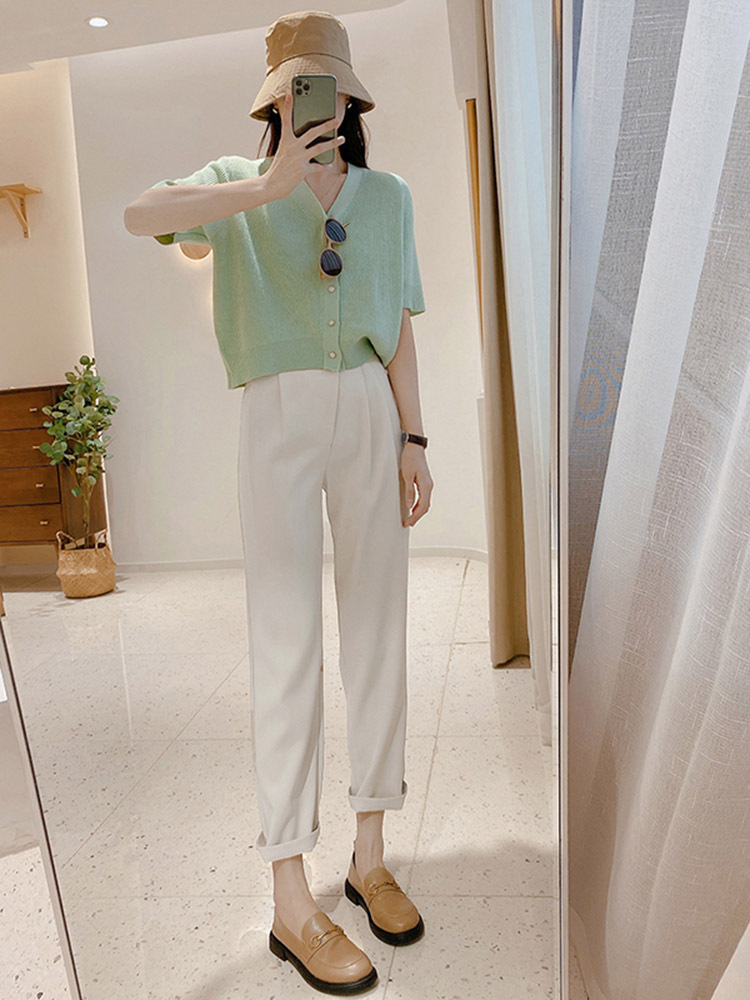 今年流行夏装成套搭配女装盐系穿搭小清新短袖上衣裤子两件套装春