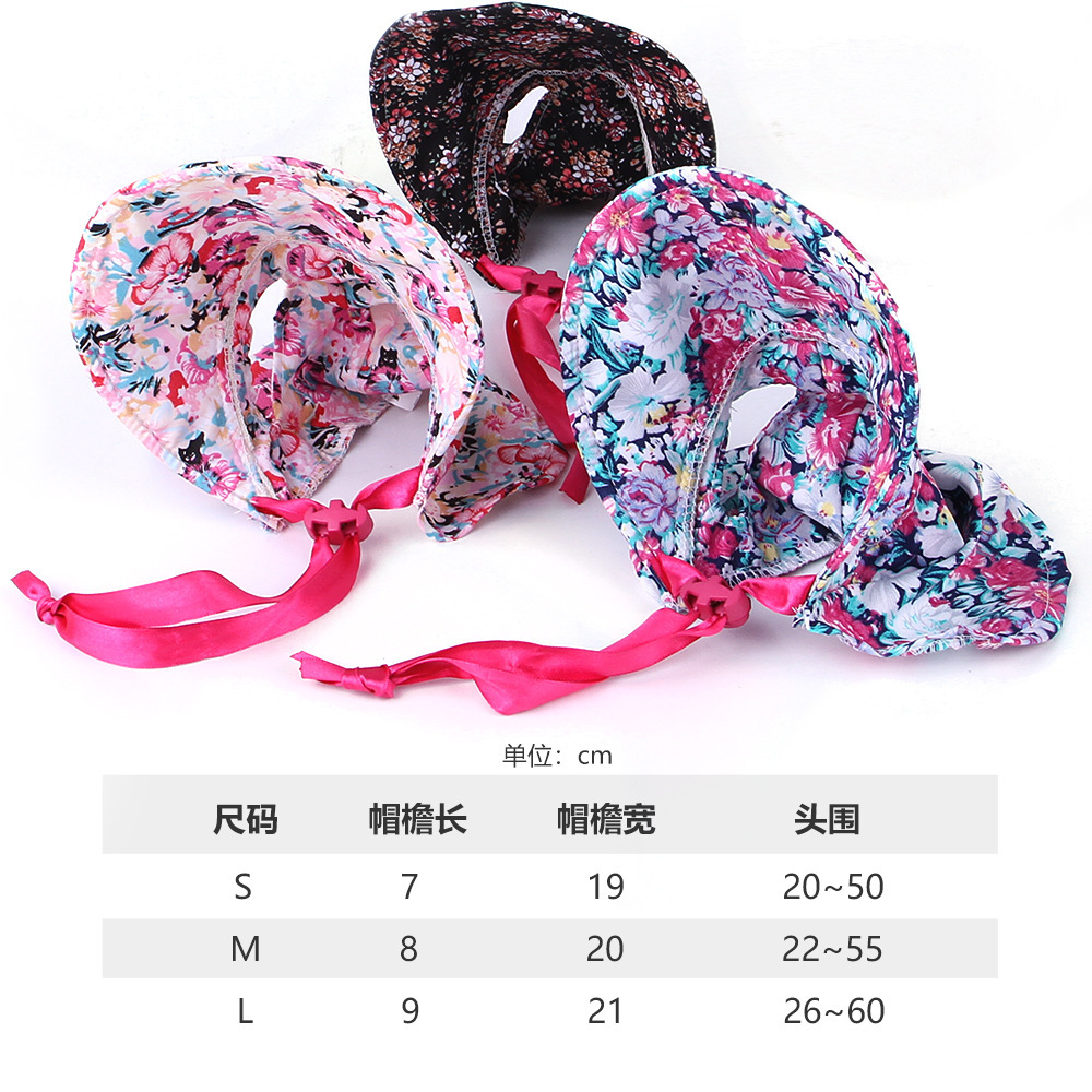 New Pet Floral Hat Cute Dogs and Cats Hot Selling Mini Small Hat Sunshade Tie-Shoulder Floral Pet Dress up Hat