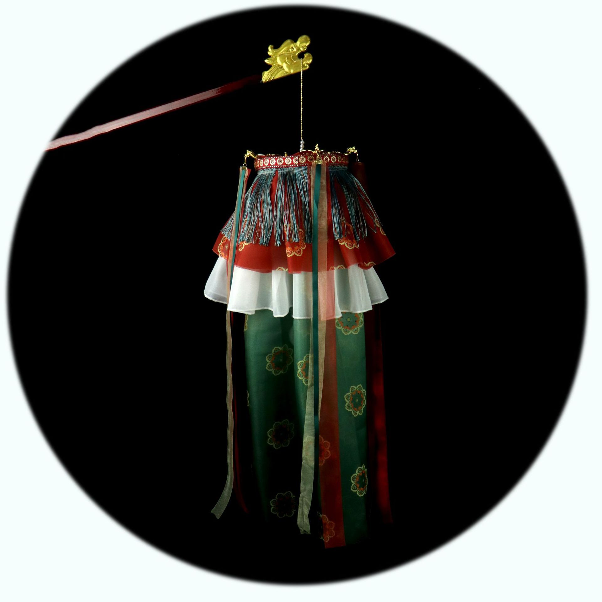 贰玥新品降纱灯唐风诃子裙配饰宫灯掌灯古风拍摄道具带灯【凤凰】