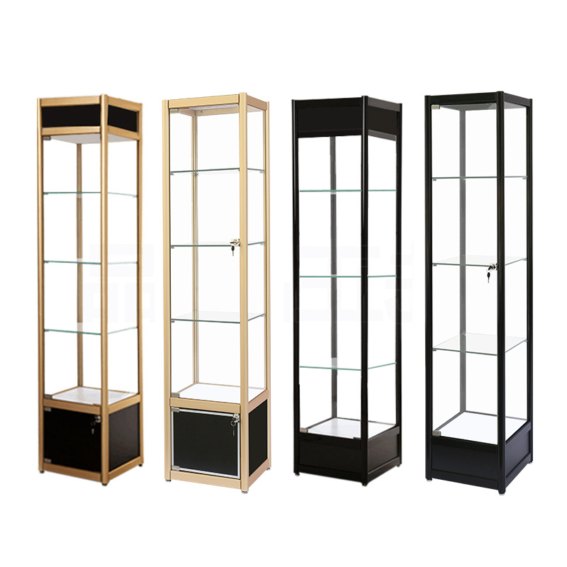 玻璃展示柜礼品产品样品展示架办公室摆件带锁手办陈列柜带灯首饰