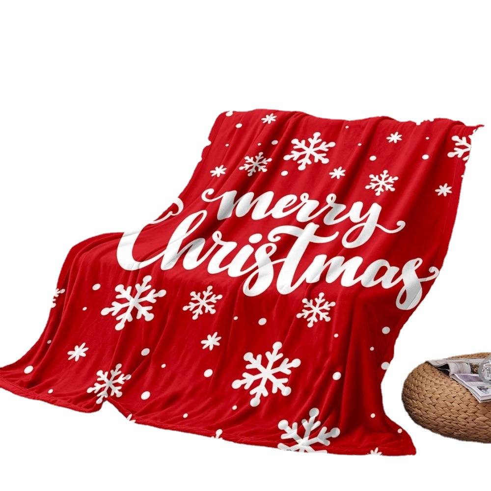 速卖通亚马逊圣诞外贸爆款 数码印花双面法兰绒毛毯办公毯-阿里巴巴