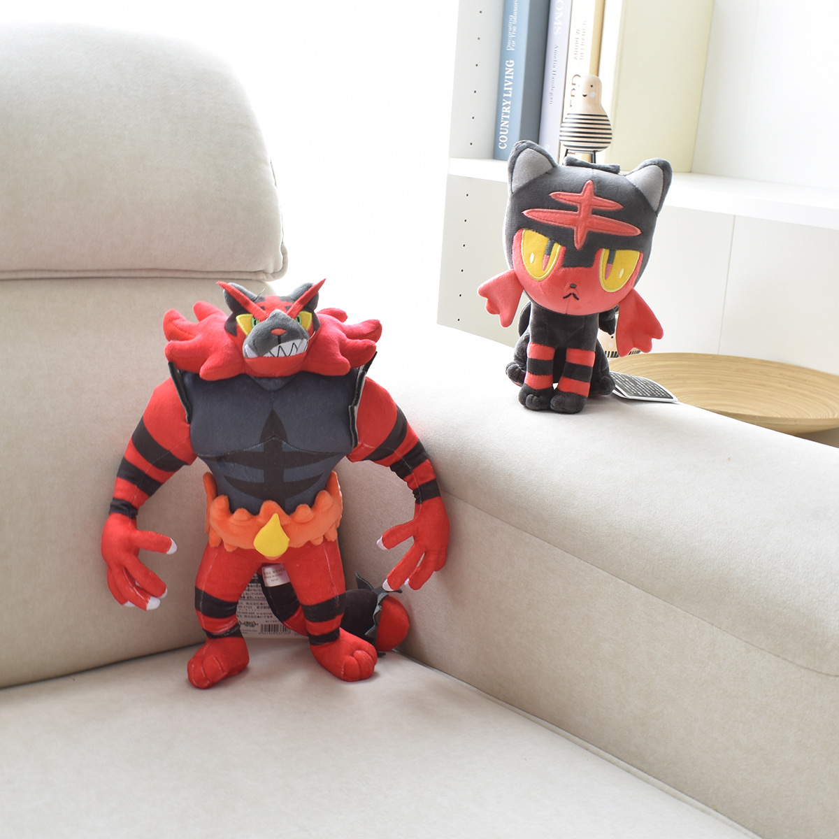 小精灵毛绒公仔炽焰咆哮虎玩偶阿罗拉火斑喵最终进化型玩具娃娃