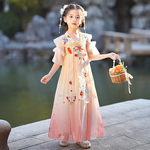 夏季儿童新款古装超仙公主连衣裙女童汉服中国风宝宝唐装襦裙