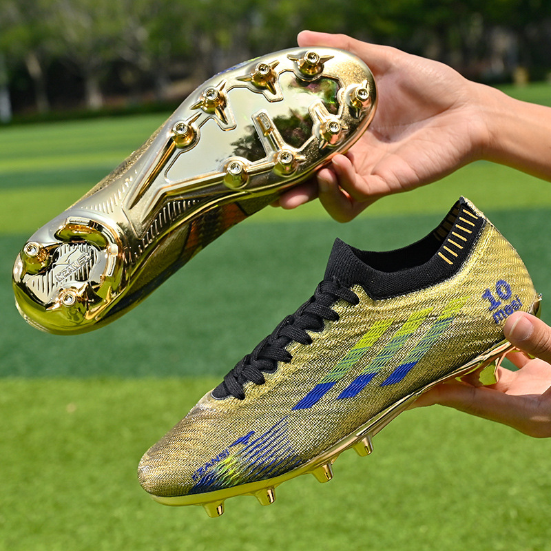 新款梅西冠军金靴莆田工艺长钉碎钉足球鞋跨境低帮足球鞋男款 图片
