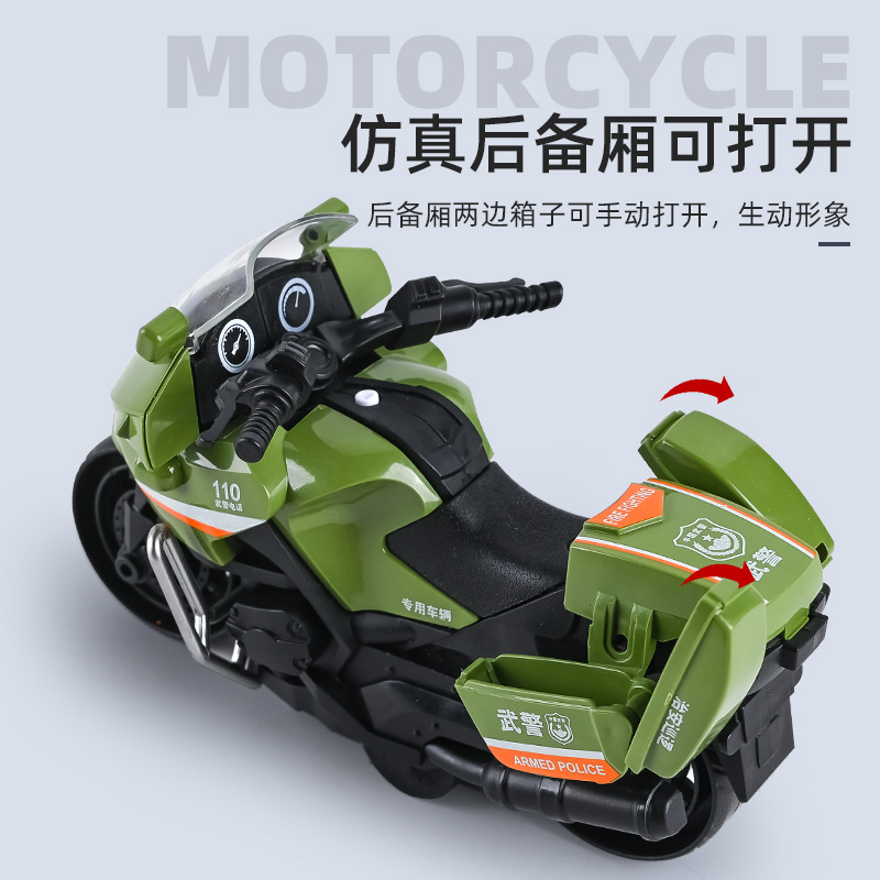 Cross-Border Amazon Tiktok Children's Toy Boy Simulation Motorbike Toy Clip Doll Machine Inertia Toy Cars