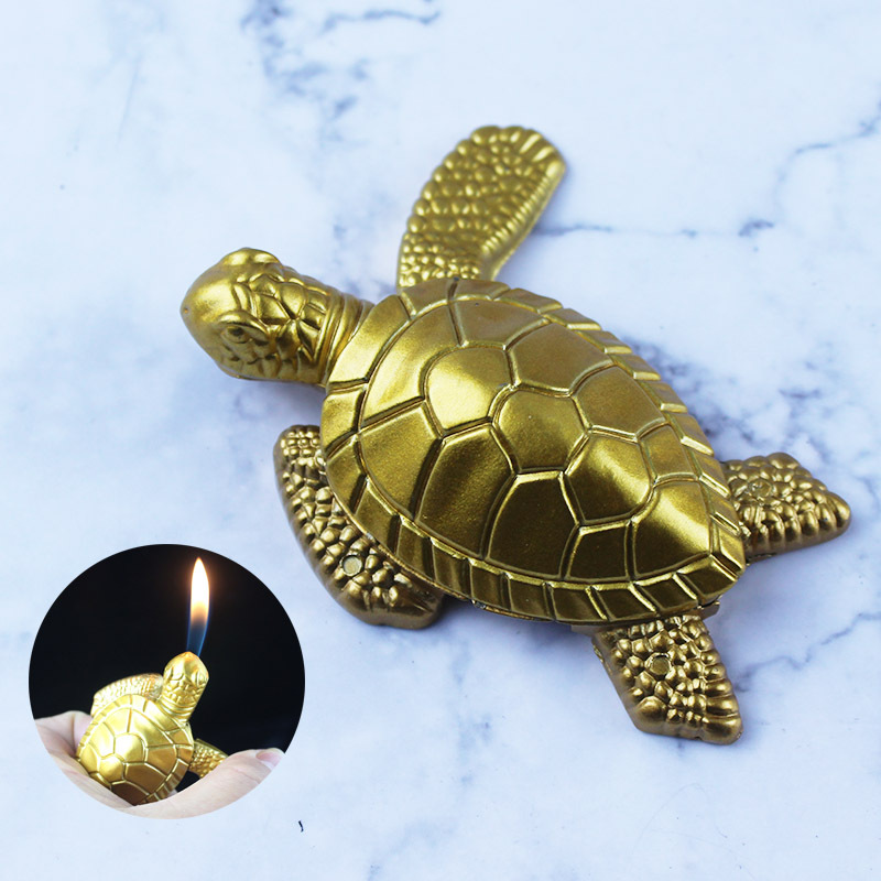 创意金龟打火机个性乌龟摆件充气金属火机点火器地摊工厂批发代发