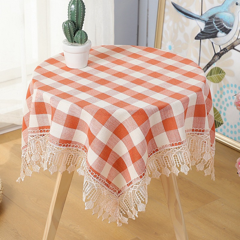 Pastoral Ins Picnic Blanket Four Seasons Universal Elegant Plaid Breathable Tablecloth Living Room Decoration Nordic Style round Tablecloth