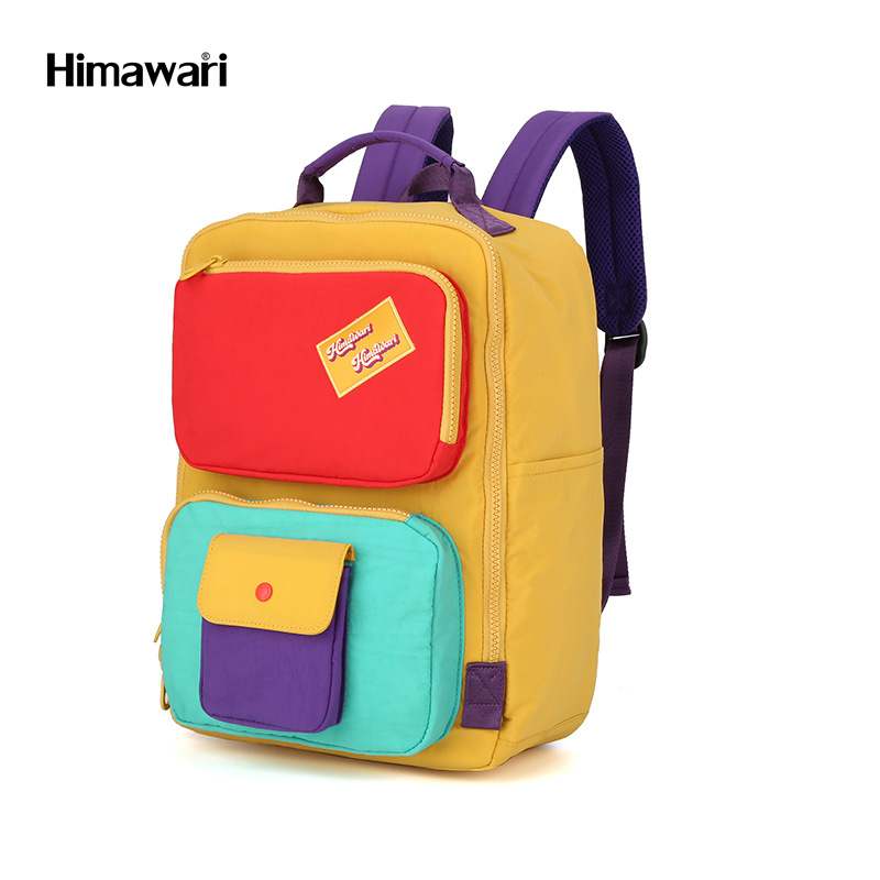 Himawari Spring New Parent-Child Backpack Portable Color Matching Children's Mother Lightweight Color Dopamine Schoolbag