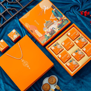 2024新款高档中秋冰皮月饼礼盒创意手提国潮蛋黄酥包装盒空盒批发